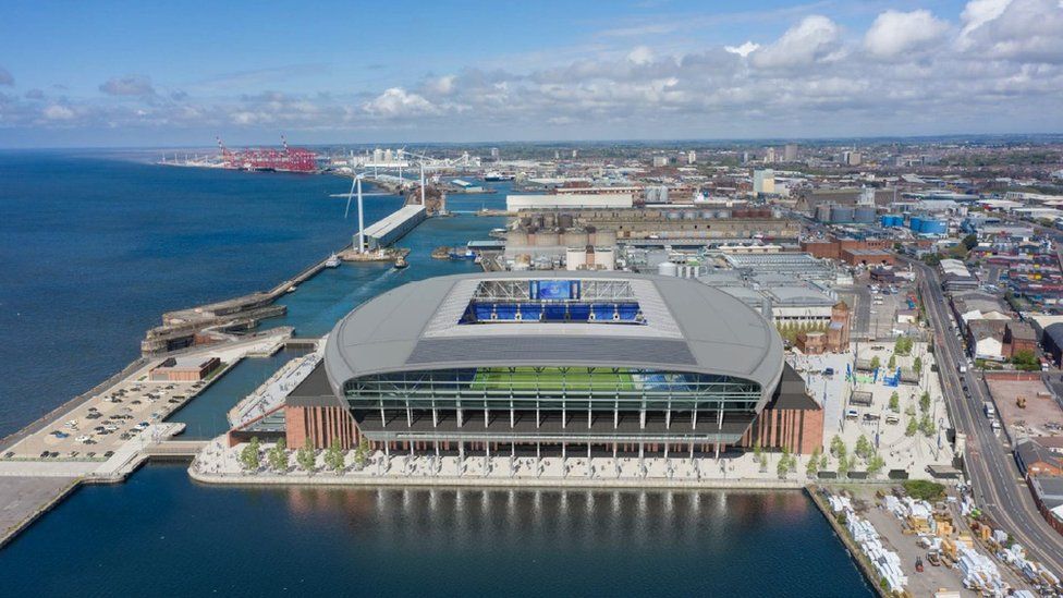 Everton FC aerial-droneview